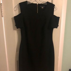 Black cold-shoulder LBD